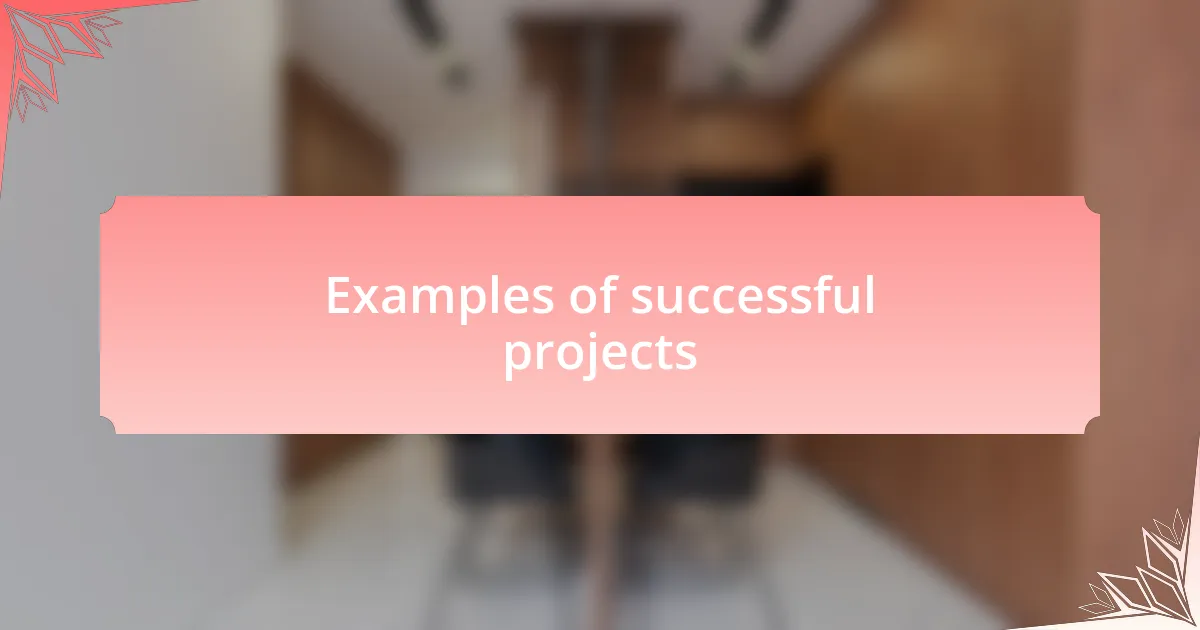 Examples of successful projects