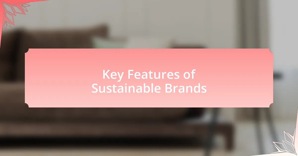 Key Features of Sustainable Brands
